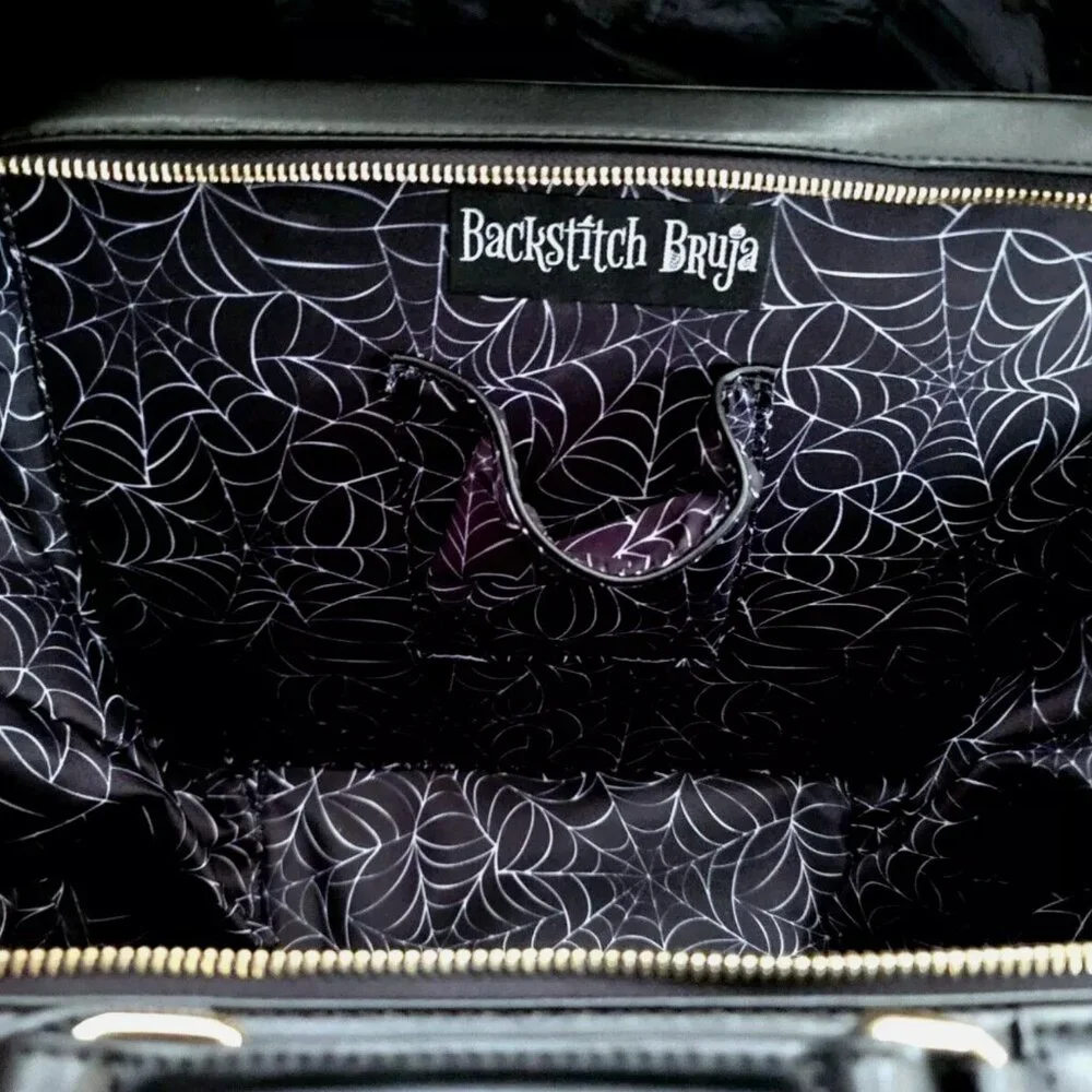 NEW Backstitch Bruja MexiWeen Bag Black White Pumpkin Halloween Spooky Crossbody - Picture 6 of 14